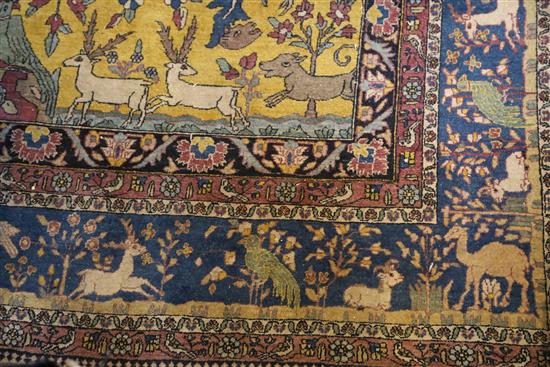 An antique North West Persian Tree of Life yellow ground carpet, 10ft by 6ft 11in.